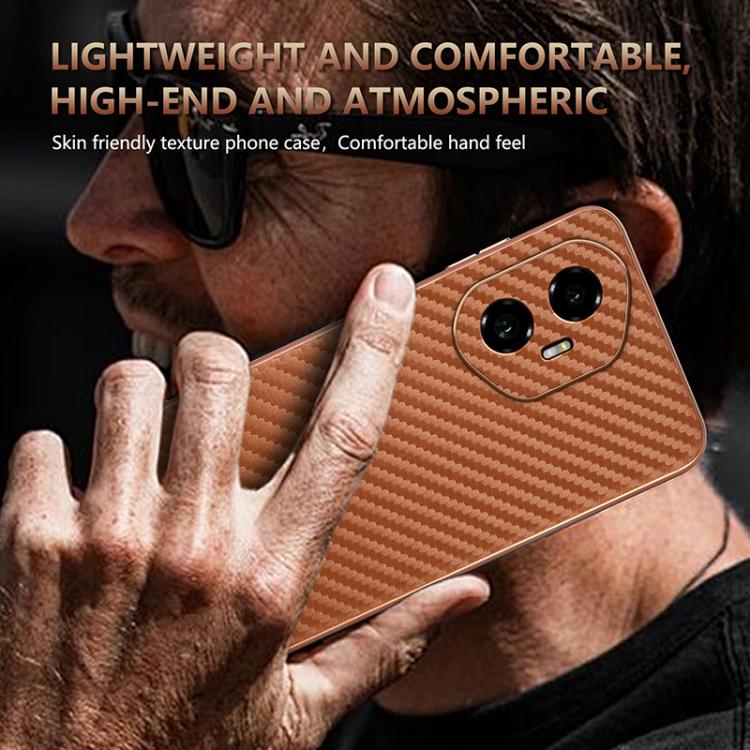 For Honor 300 AZNS Electroplated Edge Carbon Fiber Texture Phone Case(Blue)