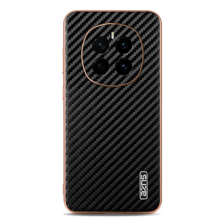 For Honor Magic7 AZNS Electroplated Edge Carbon Fiber Texture Phone Case(Black)