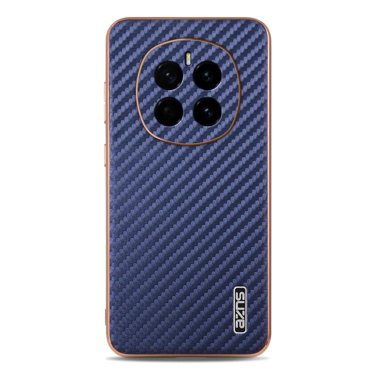 For Honor Magic7 AZNS Electroplated Edge Carbon Fiber Texture Phone Case(Blue)