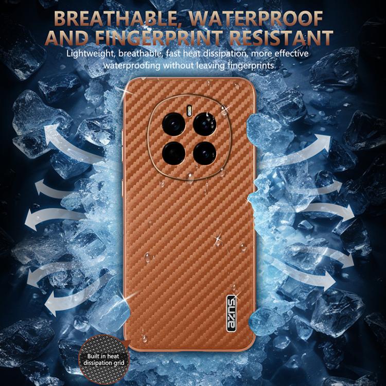 For Honor Magic7 AZNS Electroplated Edge Carbon Fiber Texture Phone Case(Green)