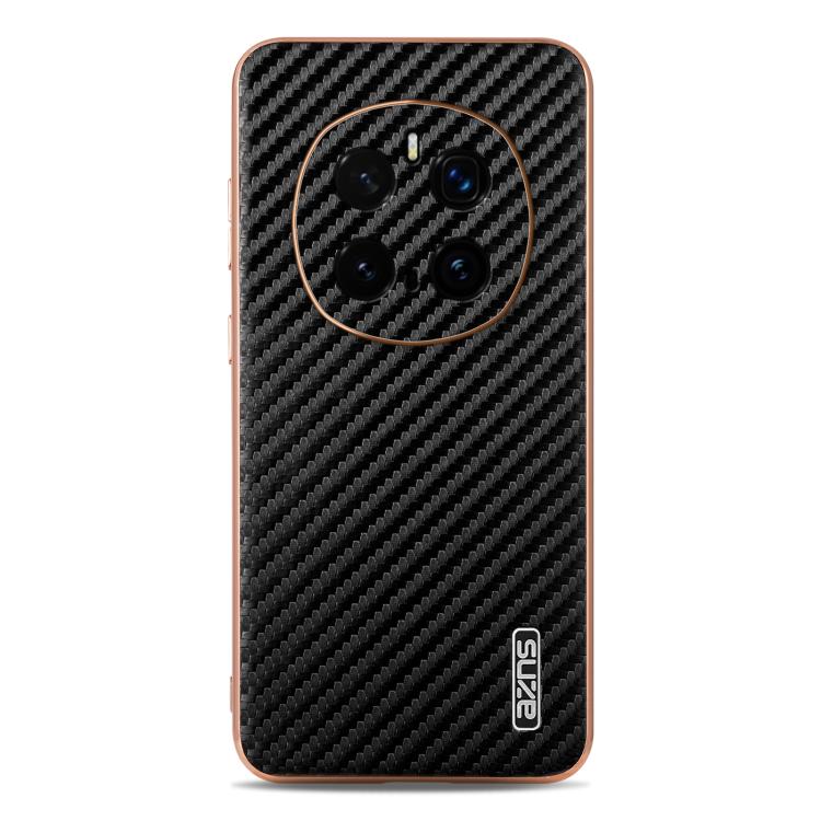 For Honor Magic7 Pro AZNS Electroplated Edge Carbon Fiber Texture Phone Case(Black)
