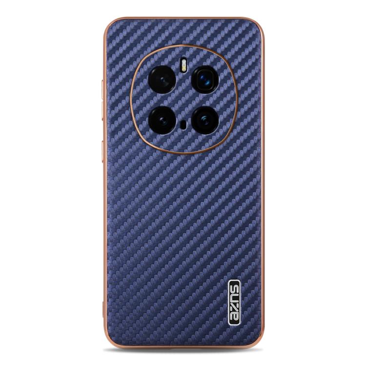 For Honor Magic7 Pro AZNS Electroplated Edge Carbon Fiber Texture Phone Case(Blue)