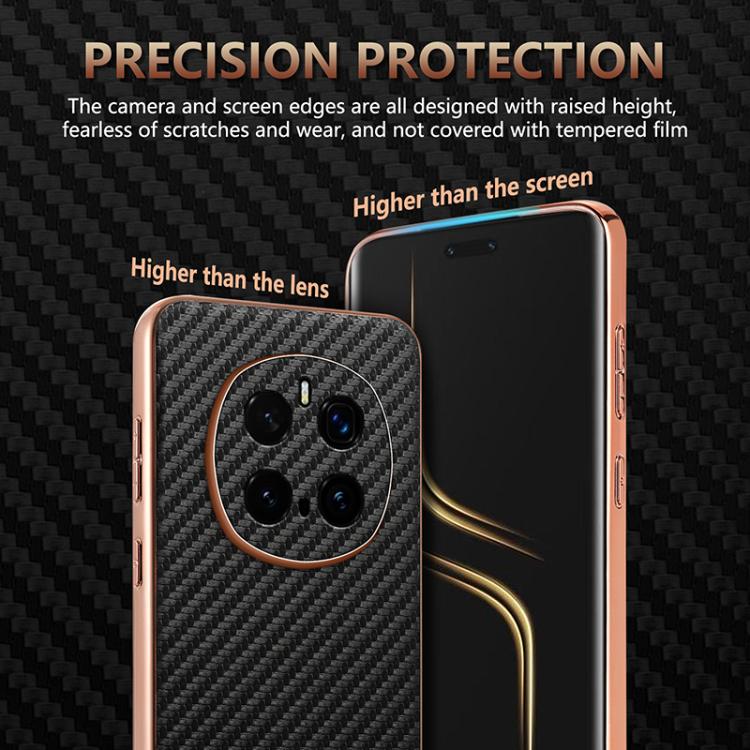 For Honor Magic7 Pro AZNS Electroplated Edge Carbon Fiber Texture Phone Case(Blue)
