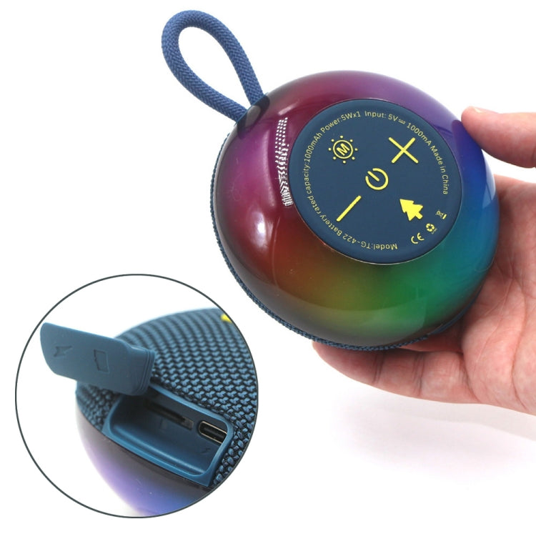 T&G TG-422 TWS Outdoor IPX6 Portable Wireless Bluetooth Speaker with RGB Light(Blue)
