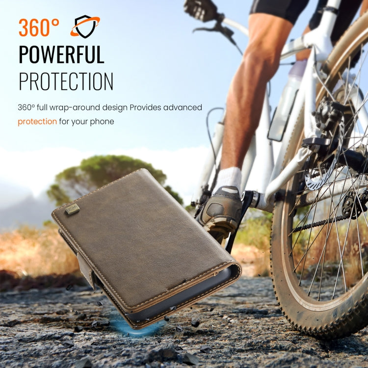 For iPhone 15 AutSpace A11 Side Buckle MagSafe Magnetic RFID Phone Leather Case(Coffee)