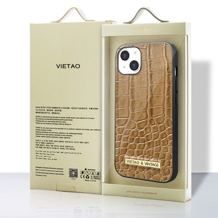 For iPhone 11 Pro Max VIETAO Alligator Texture PU Phone Case(Brown)