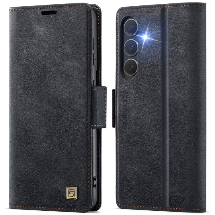 For Samsung Galaxy S24 FE 5G AutSpace A11 Side Buckle MagSafe Magnetic RFID Phone Leather Case(Black)