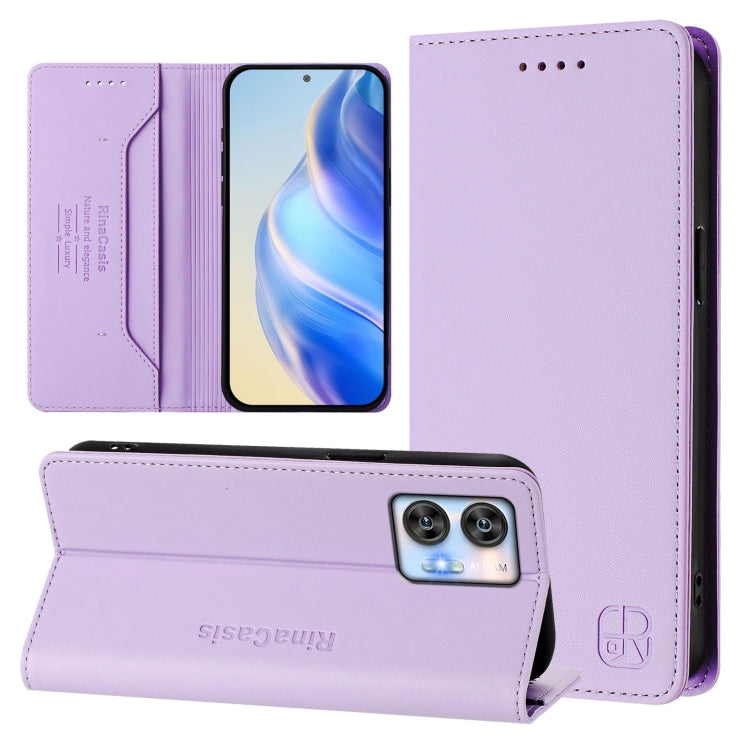 RC01 Dual-Folded Magnetic Suction RFID Leather Phone Case, For Oukitel C38, For Oukitel C35, For Oukitel C33