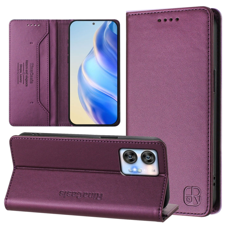 RC01 Dual-Folded Magnetic Suction RFID Leather Phone Case, For Oukitel C38, For Oukitel C35, For Oukitel C33