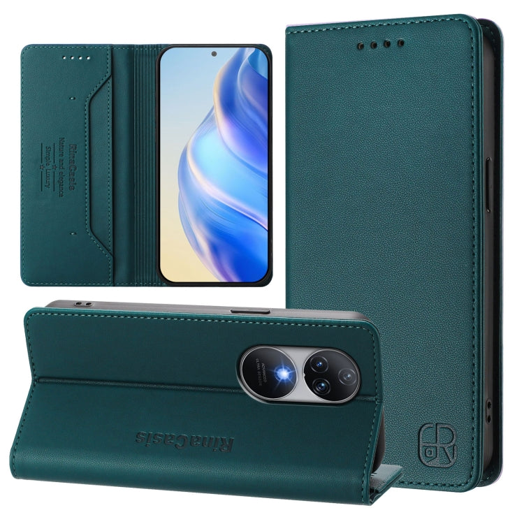 RC01 Dual-Folded Magnetic Suction RFID Leather Phone Case, For Oukitel C38, For Oukitel C35, For Oukitel C33