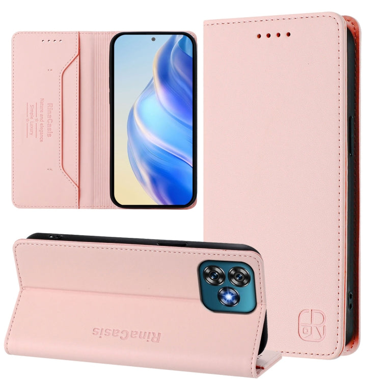 RC01 Dual-Folded Magnetic Suction RFID Leather Phone Case, For Oukitel C59 / C59 Pro, For Oukitel C57 / C57S / C57 Pro, For Oukitel C53