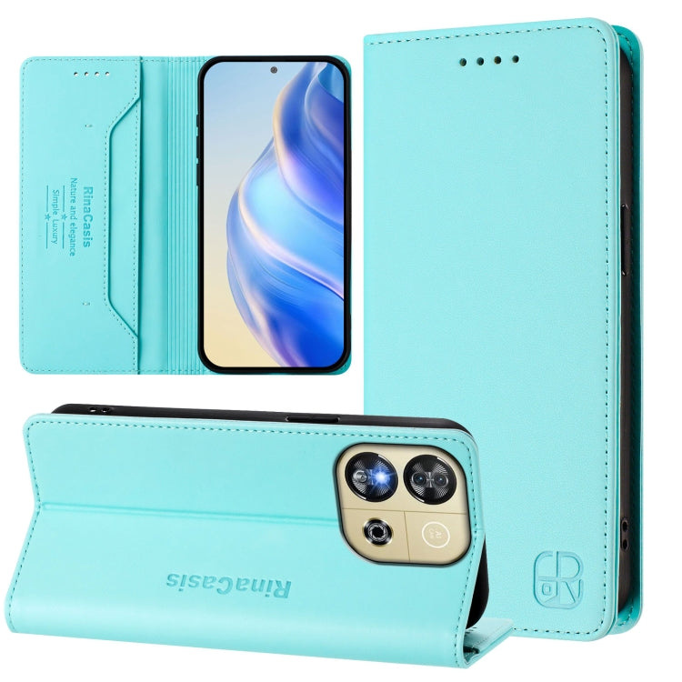 RC01 Dual-Folded Magnetic Suction RFID Leather Phone Case, For Oukitel C59 / C59 Pro, For Oukitel C57 / C57S / C57 Pro, For Oukitel C53