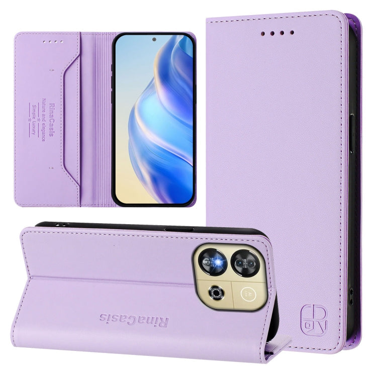 RC01 Dual-Folded Magnetic Suction RFID Leather Phone Case, For Oukitel C59 / C59 Pro, For Oukitel C57 / C57S / C57 Pro, For Oukitel C53
