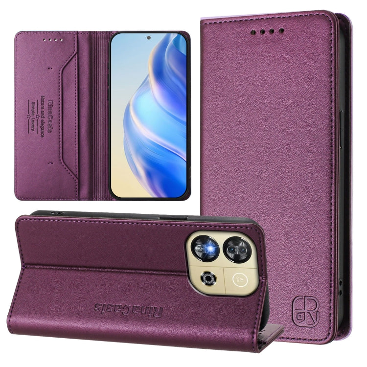 RC01 Dual-Folded Magnetic Suction RFID Leather Phone Case, For Oukitel C59 / C59 Pro, For Oukitel C57 / C57S / C57 Pro, For Oukitel C53