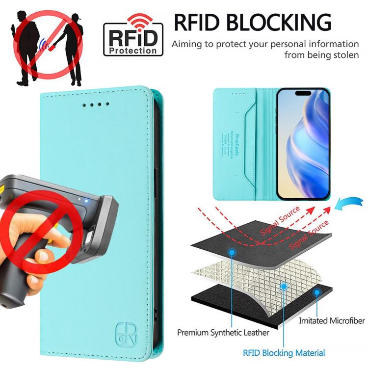 RC01 Dual-Folded Magnetic Suction RFID Leather Phone Case, For Oukitel C59 / C59 Pro, For Oukitel C57 / C57S / C57 Pro, For Oukitel C53