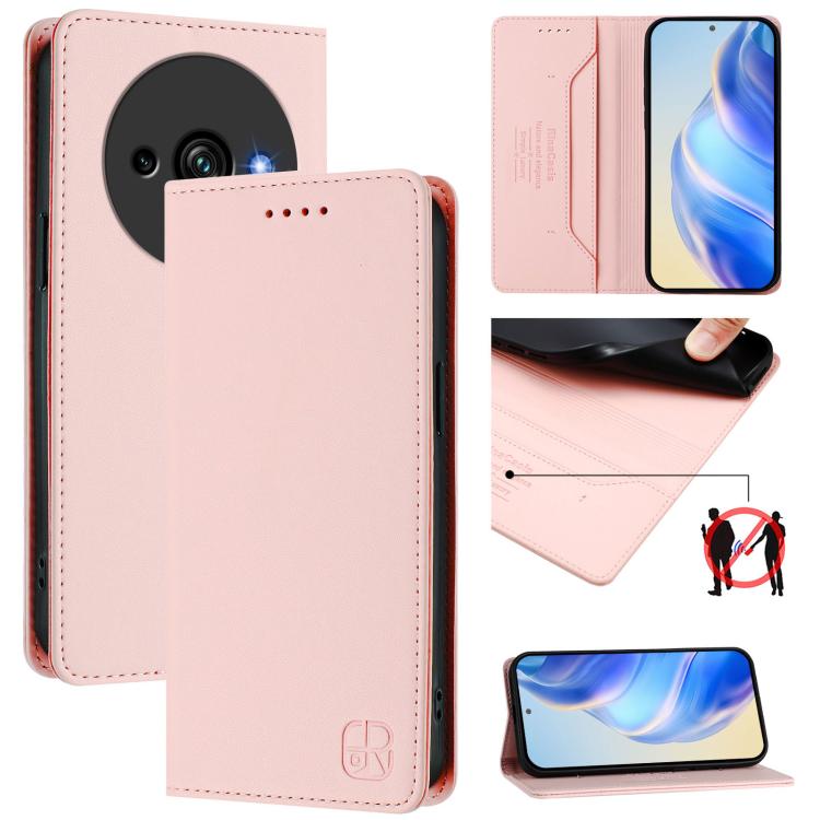 RC01 Dual-Folded Magnetic Suction RFID Leather Phone Case, For Oukitel C59 / C59 Pro, For Oukitel C57 / C57S / C57 Pro, For Oukitel C53