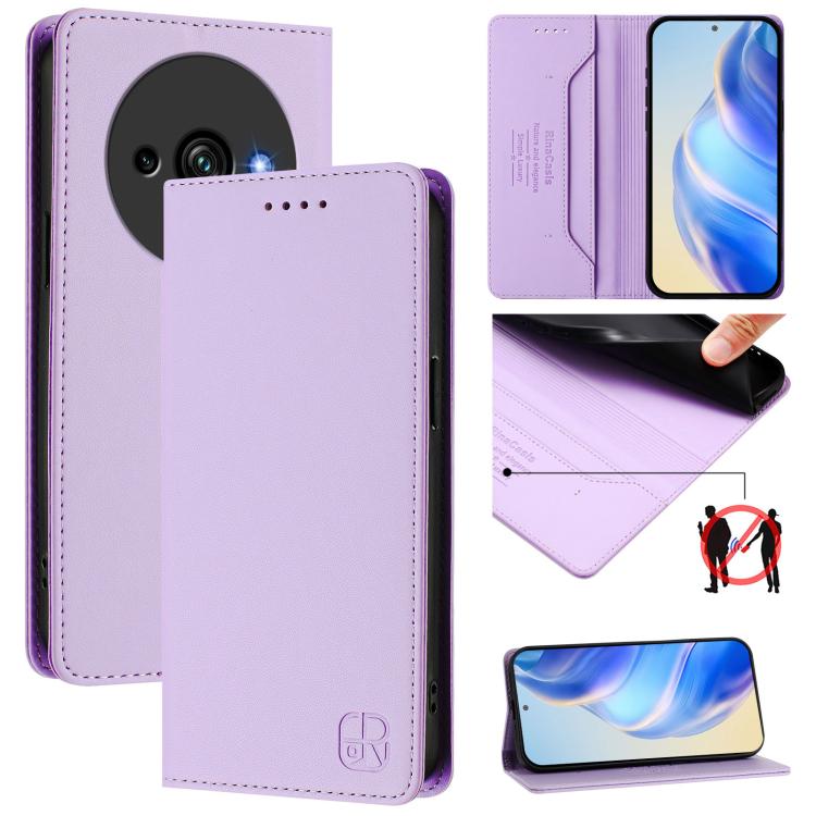 RC01 Dual-Folded Magnetic Suction RFID Leather Phone Case, For Oukitel C59 / C59 Pro, For Oukitel C57 / C57S / C57 Pro, For Oukitel C53