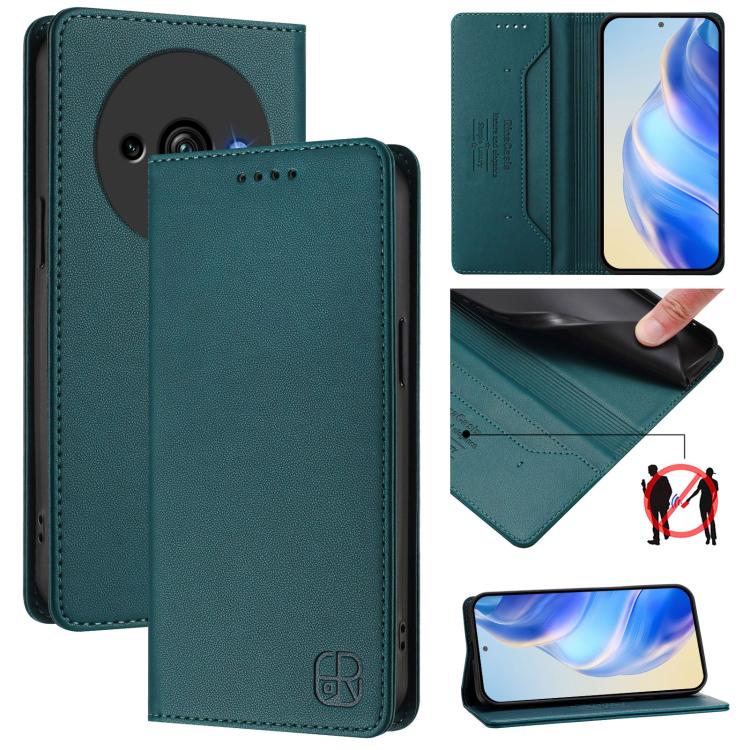RC01 Dual-Folded Magnetic Suction RFID Leather Phone Case, For Oukitel C59 / C59 Pro, For Oukitel C57 / C57S / C57 Pro, For Oukitel C53