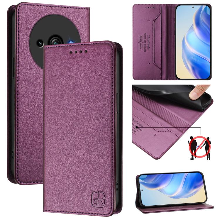RC01 Dual-Folded Magnetic Suction RFID Leather Phone Case, For Oukitel C59 / C59 Pro, For Oukitel C57 / C57S / C57 Pro, For Oukitel C53
