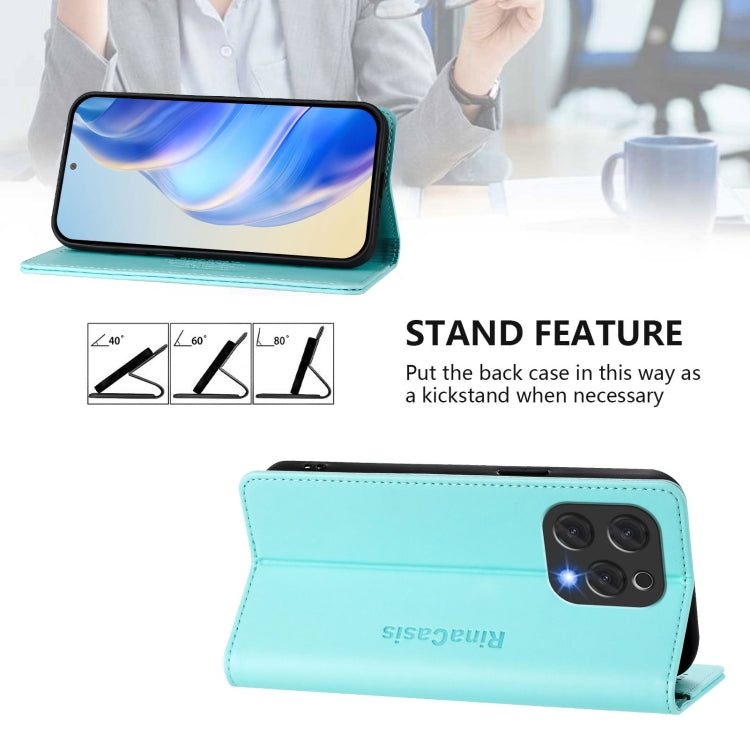 RC01 Dual-Folded Magnetic Suction RFID Leather Phone Case, For Doofee N55 Plus