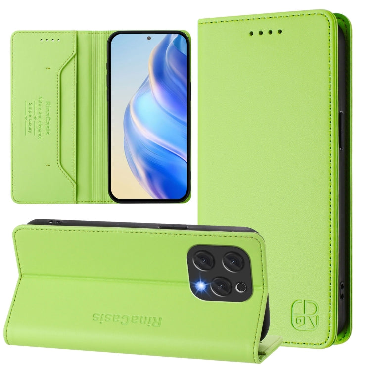 RC01 Dual-Folded Magnetic Suction RFID Leather Phone Case, For Doofee N55 Plus