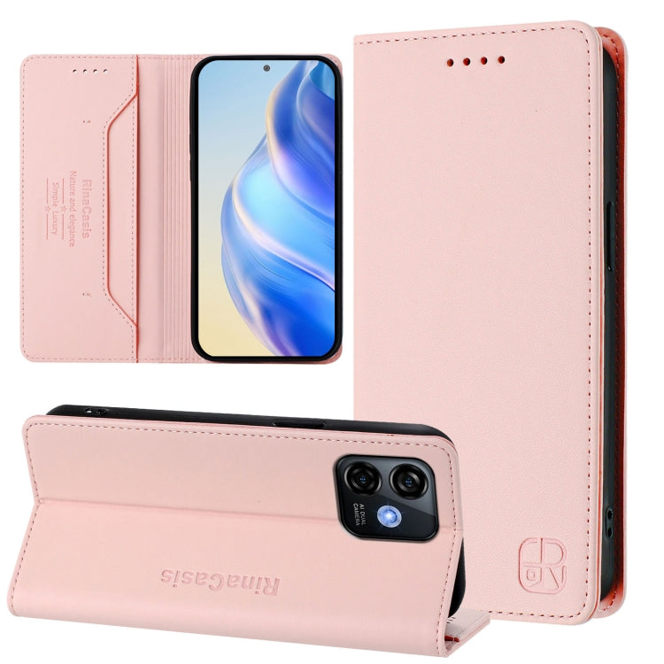 RC01 Dual-Folded Magnetic Suction RFID Leather Phone Case, For Ulefone Note 16 Pro, For Ulefone Note 14