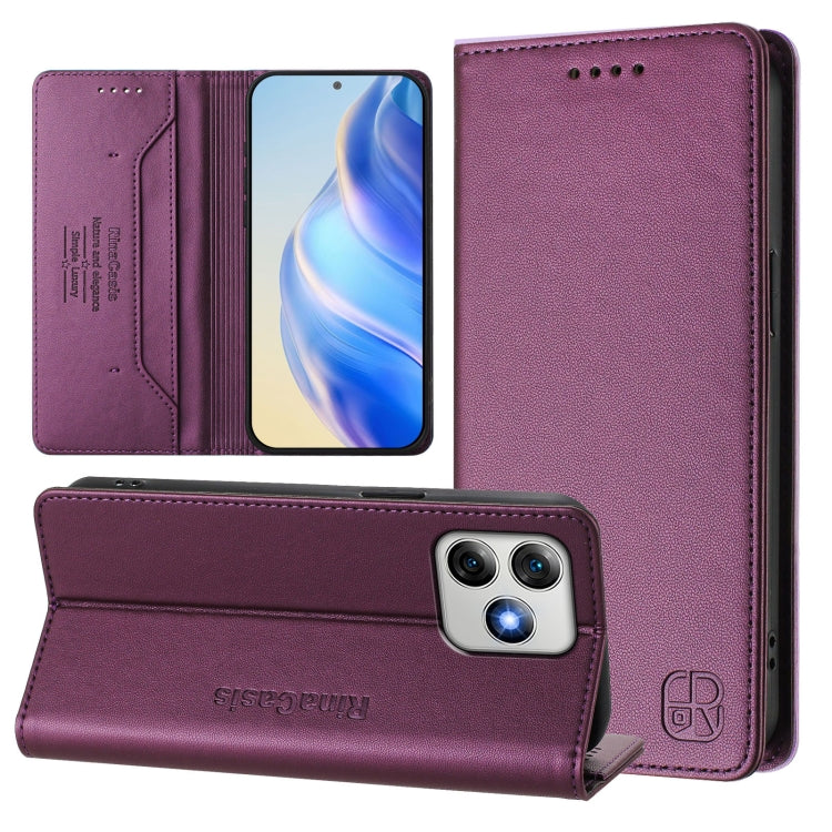RC01 Dual-Folded Magnetic Suction RFID Leather Phone Case, For Ulefone Note 20 Pro, For Ulefone Note 17 Pro, For Ulefone Note 18 Ultra 5G
