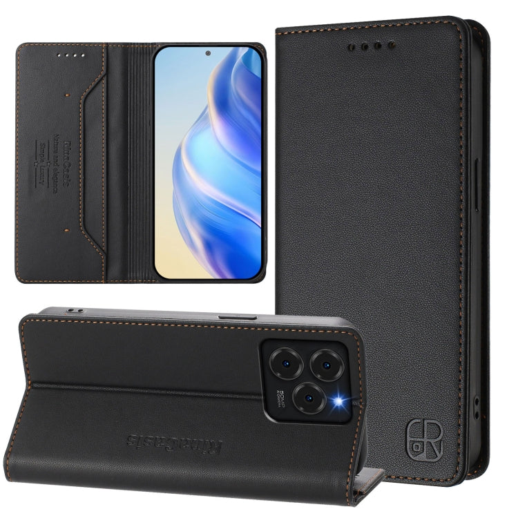 RC01 Dual-Folded Magnetic Suction RFID Leather Phone Case, For Ulefone Note 20 Pro, For Ulefone Note 17 Pro, For Ulefone Note 18 Ultra 5G