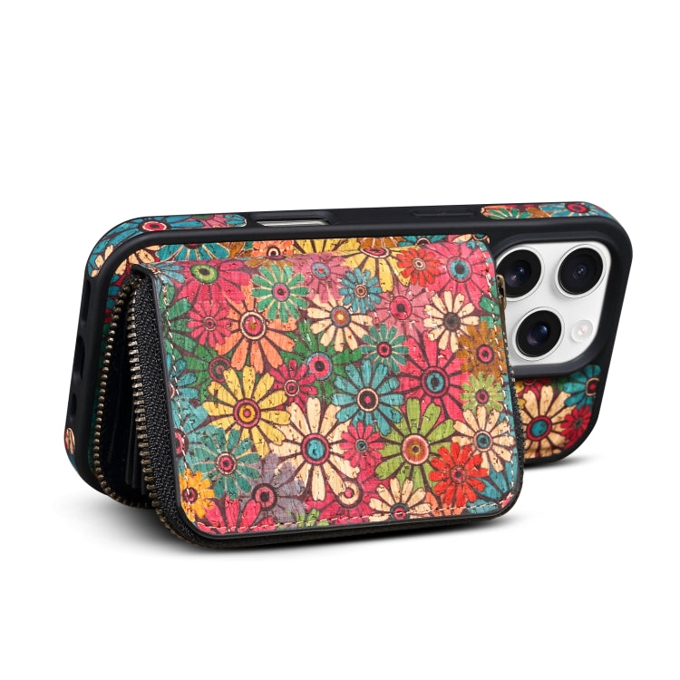 For iPhone 15 Plus Denior D23 MagSafe Detachable Zipper Wallet Holder Phone Case(Green)