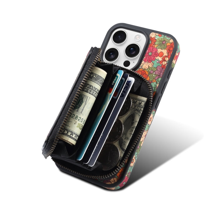 For iPhone 13 Pro Denior D23 MagSafe Detachable Zipper Wallet Holder Phone Case(Red)