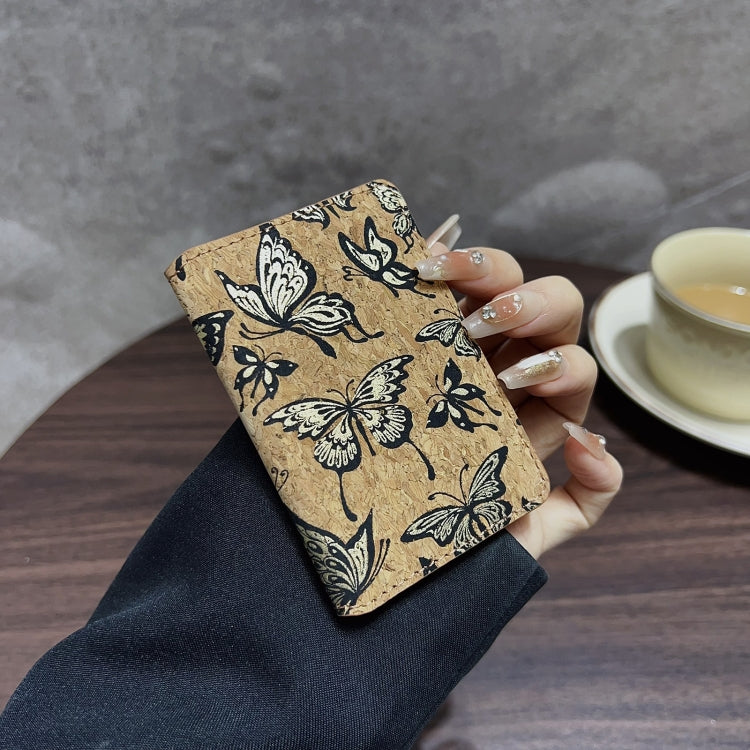 Denior V15 Ultra-thin Magnetic Phone Card Sleeve(Black Butterflies)