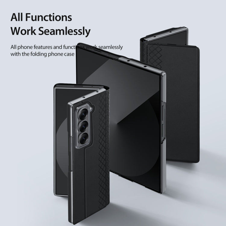 For Samsung Galaxy Z Fold Special DUX DUCIS Bril Series PU + TPU Phone Case(Black)