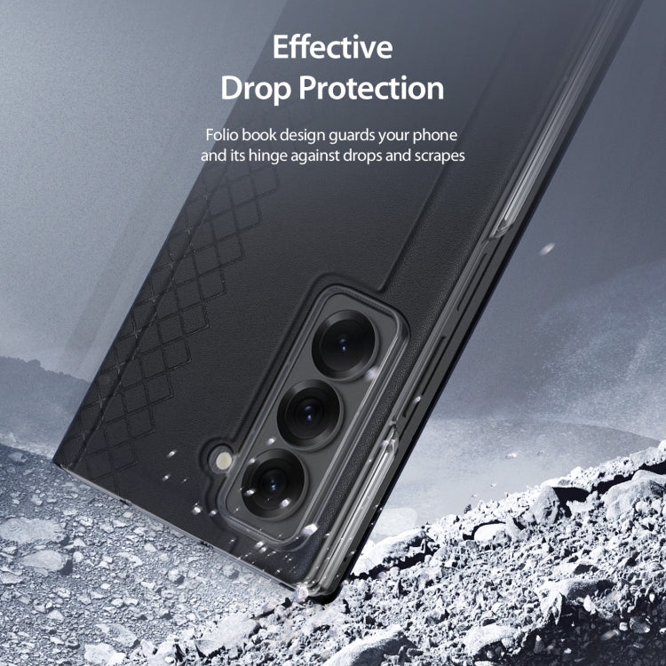 For Samsung Galaxy Z Fold Special DUX DUCIS Bril Series PU + TPU Phone Case(Black)