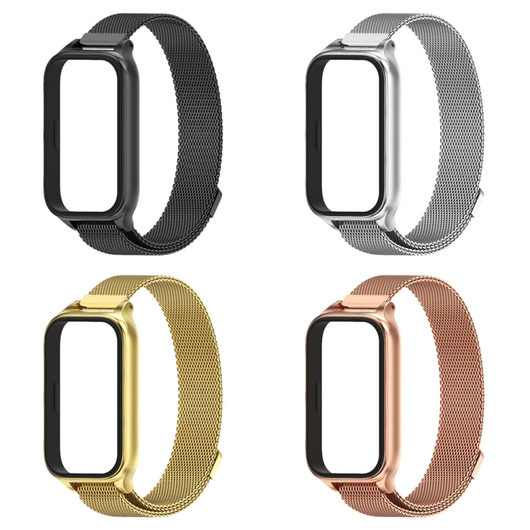 For Xiaomi Smart Band 9 Active / Redmi Band 3 Mijobs Metal Shell Milan Magnetic Watch Band(Gold)