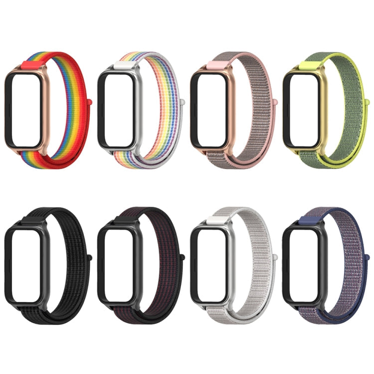 For Xiaomi Smart Band 9 Active / Redmi Band 3 Mijobs Metal Shell Nylon Loop Watch Band(Black)