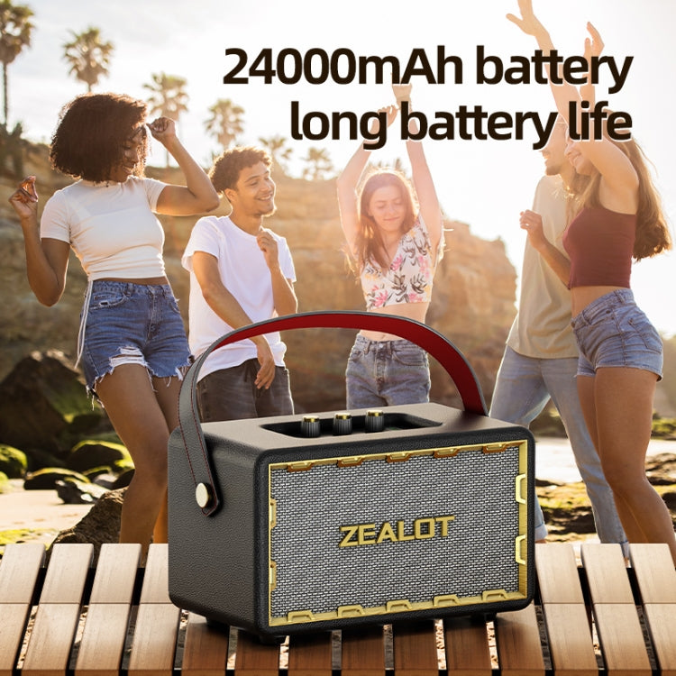 Zealot MT01M Retro Card Portable Wireless Bluetooth Speaker with Microphone(Black)