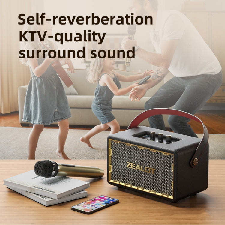 Zealot MT01M Retro Card Portable Wireless Bluetooth Speaker with Microphone(Black)