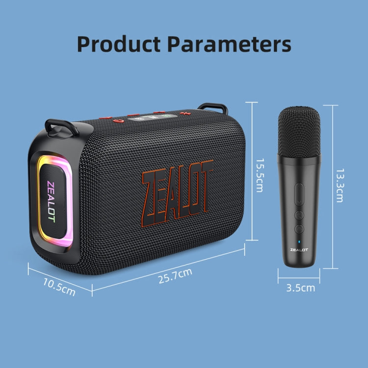 Zealot S85M 50W Outdoor Portable Bluetooth Speaker with Dual Microphones(Black)