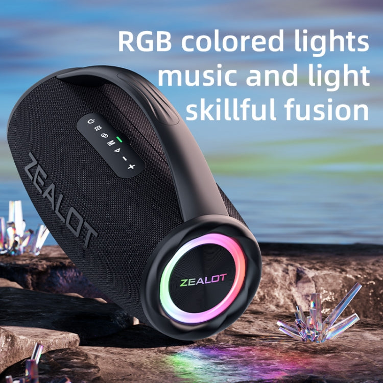 Zealot S97M 80W Outdoor Portable RGB Bluetooth Speaker with Dual Microphones(Black)