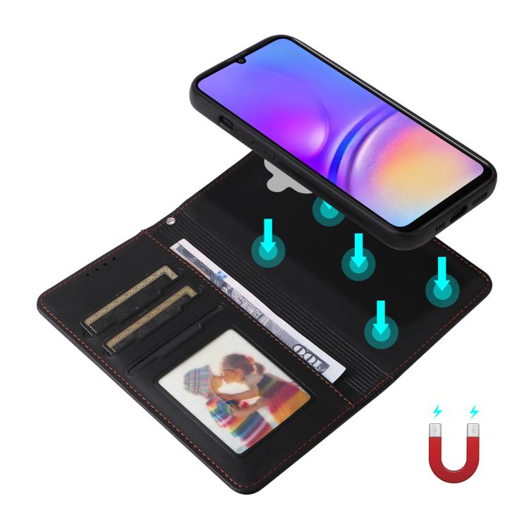 For Samsung Galaxy A06 4G BETOPNICE BN-005 2 in 1 Detachable Imitate Genuine Leather Phone Case(Black)