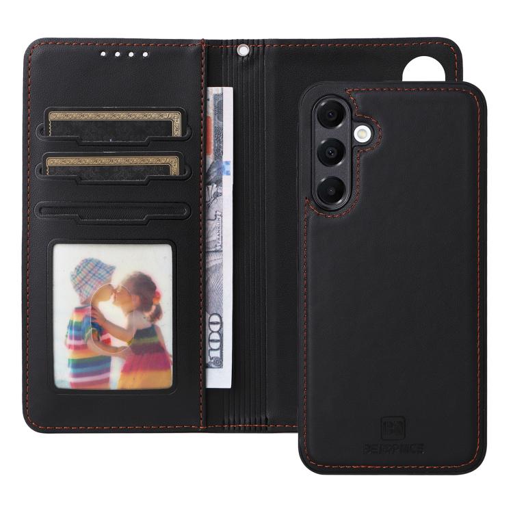 For Samsung Galaxy A16 5G BETOPNICE BN-005 2 in 1 Detachable Imitate Genuine Leather Phone Case(Black)