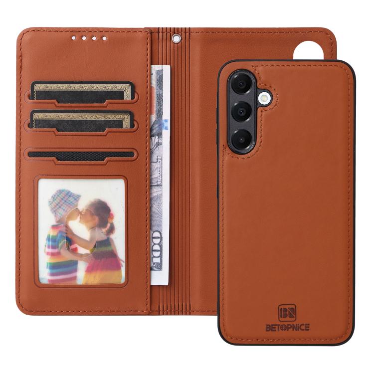 For Samsung Galaxy A16 5G BETOPNICE BN-005 2 in 1 Detachable Imitate Genuine Leather Phone Case(Brown)