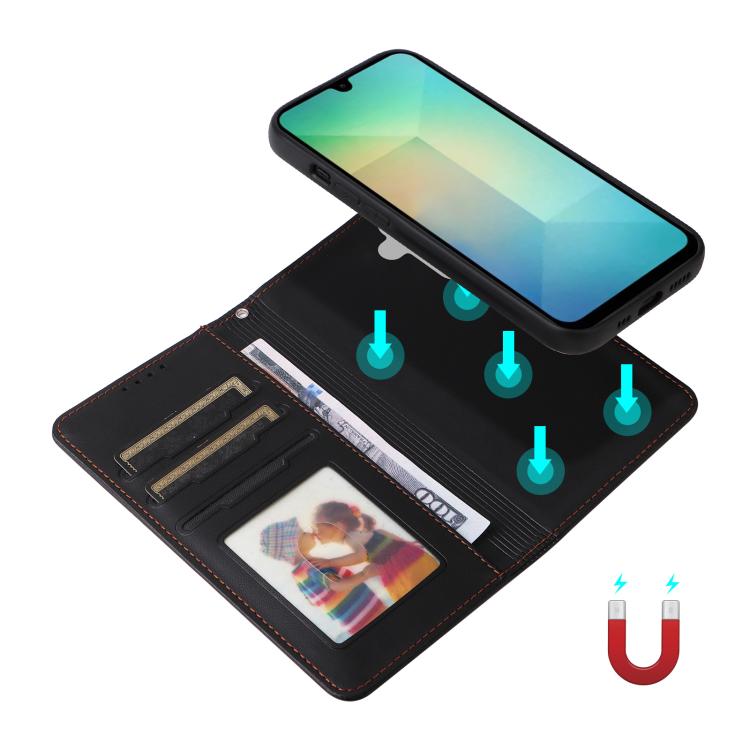 For Samsung Galaxy A26 5G BETOPNICE BN-005 2 in 1 Detachable Imitate Genuine Leather Phone Case(Black)