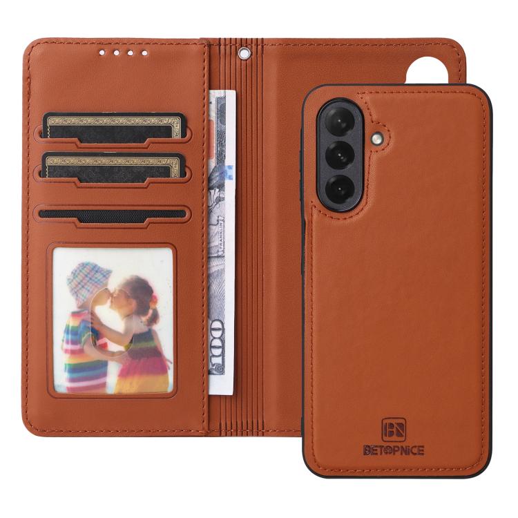For Samsung Galaxy A26 5G BETOPNICE BN-005 2 in 1 Detachable Imitate Genuine Leather Phone Case(Brown)