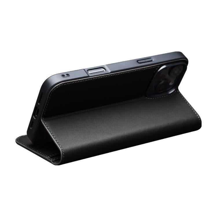 For iPhone 16 Pro Max QIALINO Classic Gen2 Genuine Leather Phone Case(Black)
