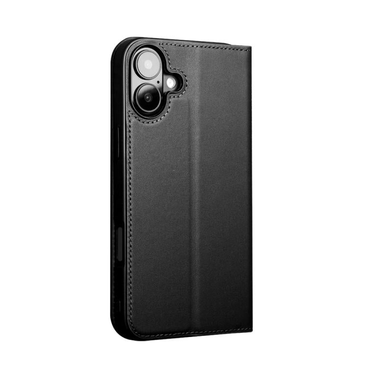 For iPhone 16 QIALINO Classic Gen2 Genuine Leather Phone Case(Black)