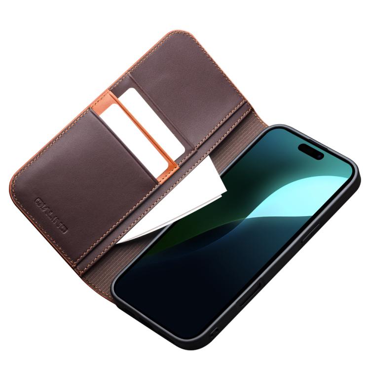 For iPhone 16 QIALINO Classic Gen2 Genuine Leather Phone Case(Brown)
