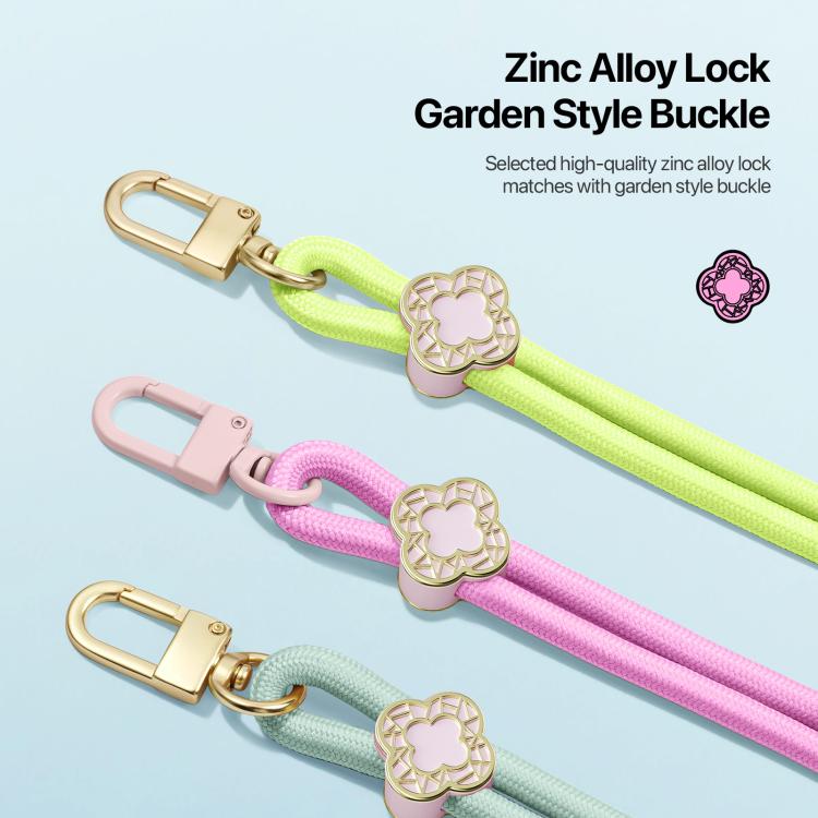 DUX DUCIS Garden Series Begonia Pattern Adjustable Crossbody Phone Lanyard(Green Yellow)