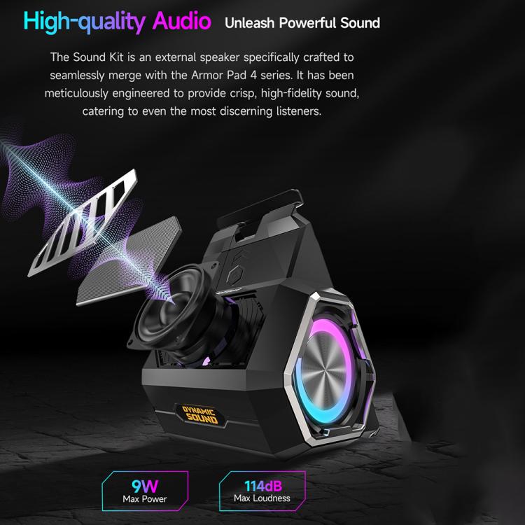 Ulefone Portable Holder Wireless Bluetooth Speaker for Ulefone Armor Pad 4 / 4 Ultra(Black)