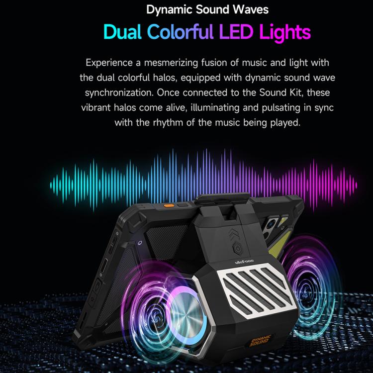 Ulefone Portable Holder Wireless Bluetooth Speaker for Ulefone Armor Pad 4 / 4 Ultra(Black)